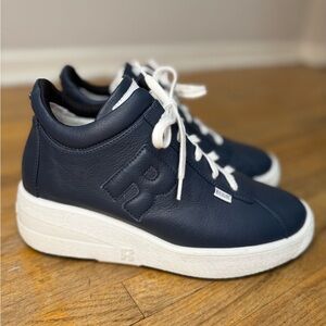 Rucoline Navy Blue Wedge Sneakers (38)